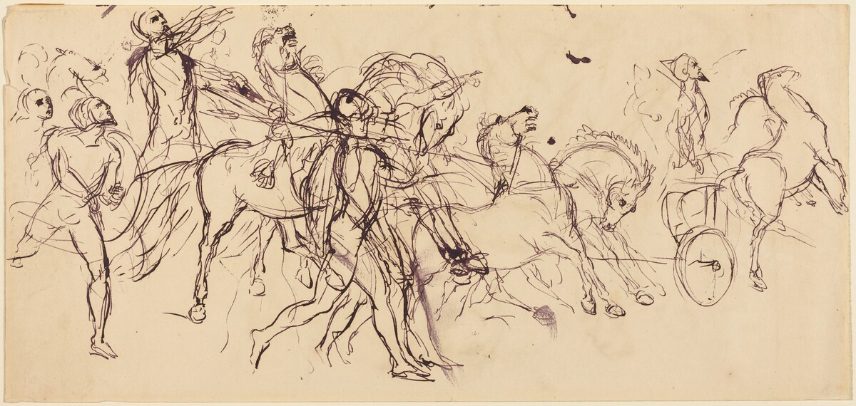 Charioteers (recto and verso) by Eugène Delacroix
