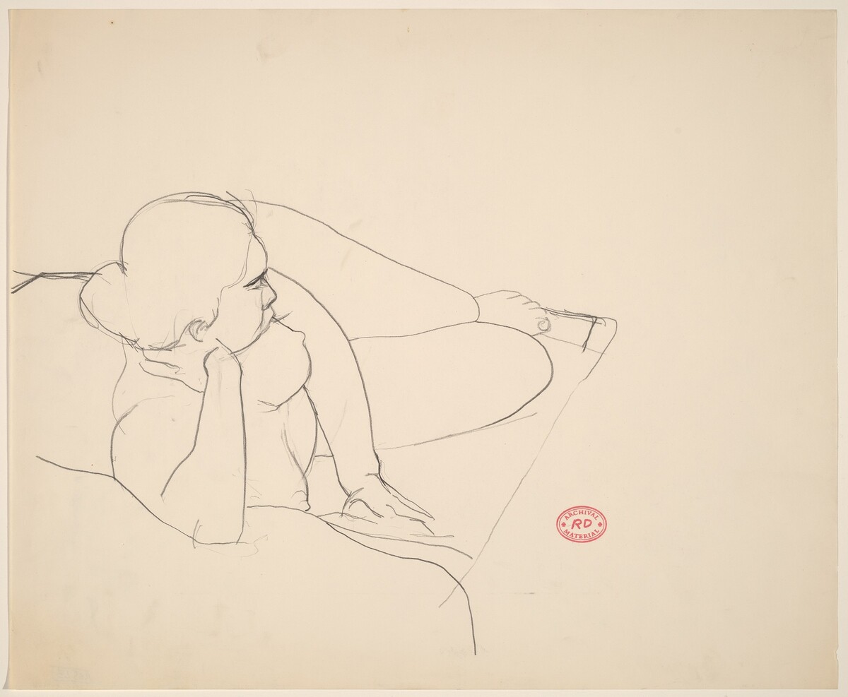 Untitled [reclining female nude in perspective view] by Richard Diebenkorn
