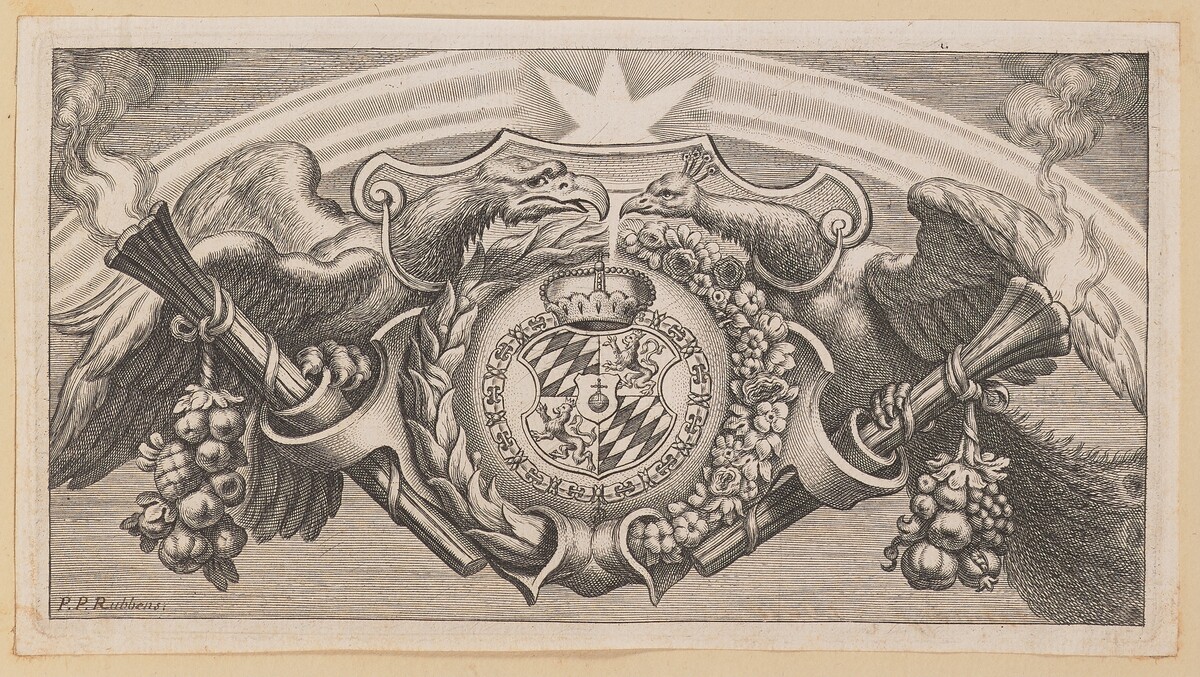 Vignette for Title Page of Balthasar Cordier, Catena Patrum Graecorum in Sanctum Ioannem by Cornelis Galle I after Sir Peter Paul Rubens