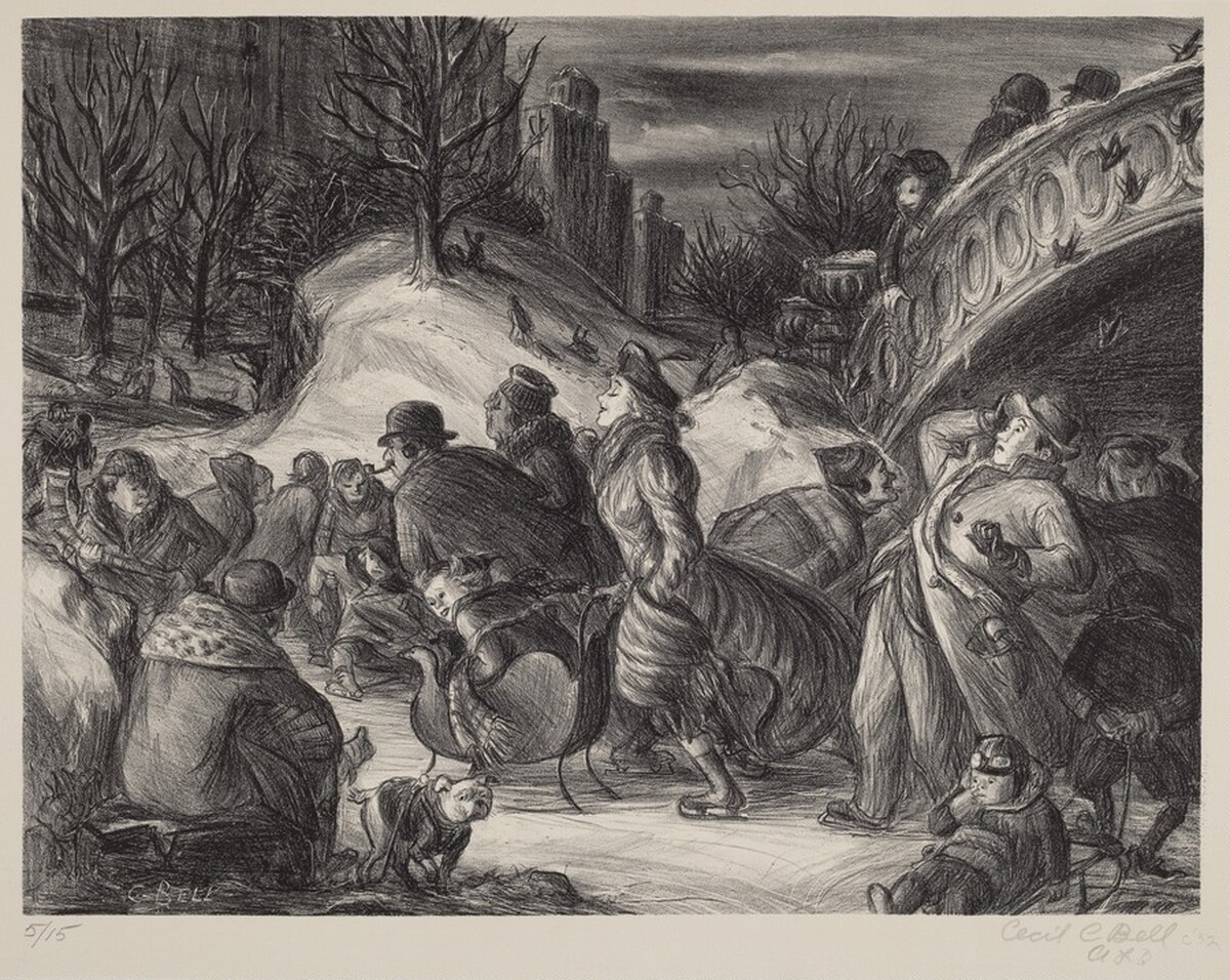 Skaters, Central Park by Cecil C. Bell