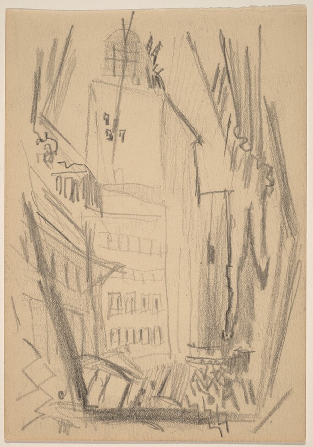 Untitled, Skyscraper, Downtown by John Marin