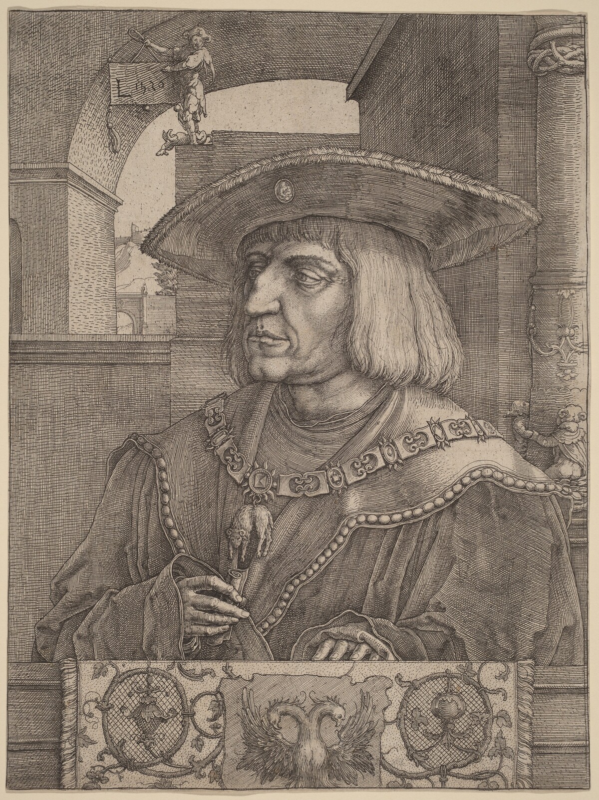 Emperor Maximilian I by Lucas van Leyden