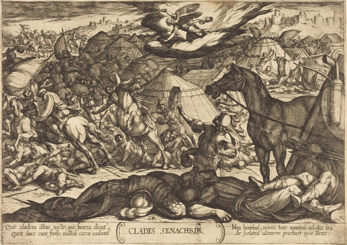 The Exterminating Angel Vanquishing the Army of Sennacherib by Antonio Tempesta