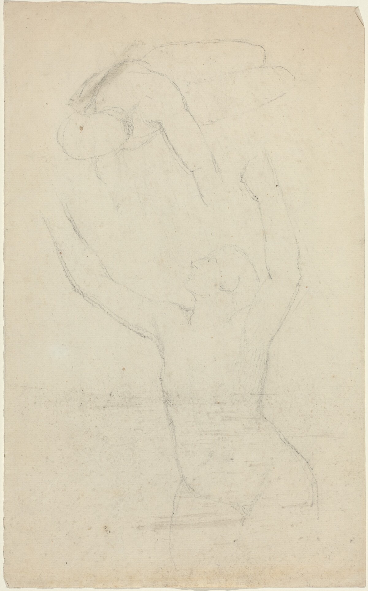 Two Airborne? Figures Reaching out to One Another by John Flaxman
