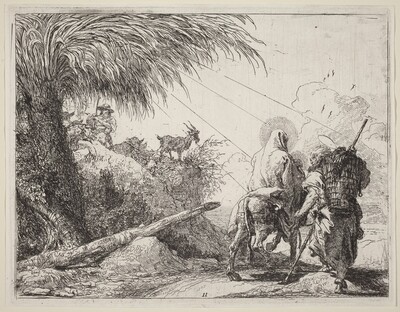 The Flight, Holy Family at the Right, Joseph Looking to the Left