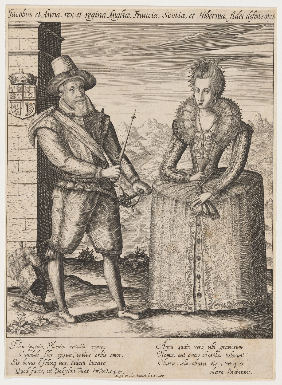James I and Anne of Denmark by after Hieronymus Wierix