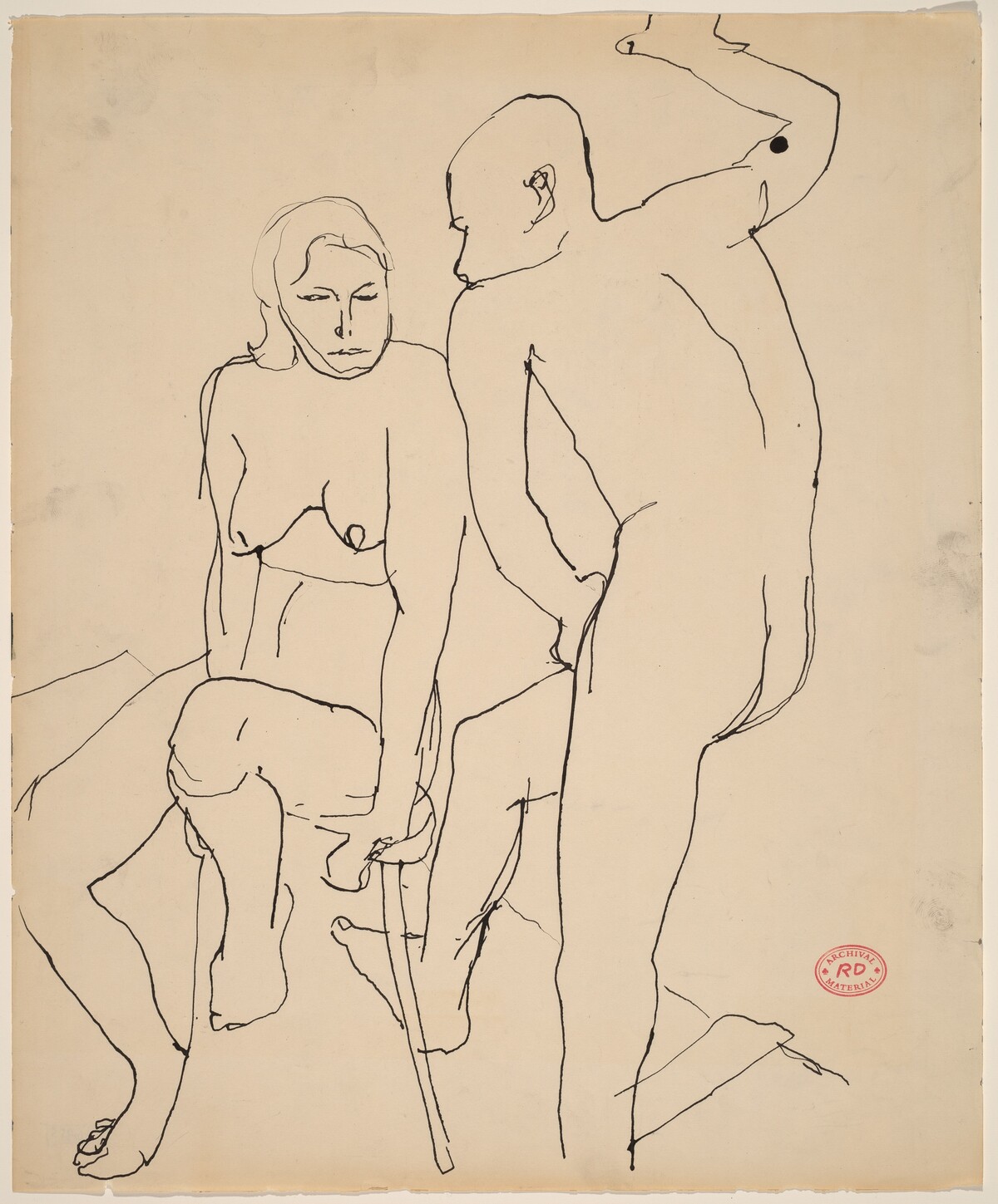 Untitled [standing male and seated female nudes] by Richard Diebenkorn
