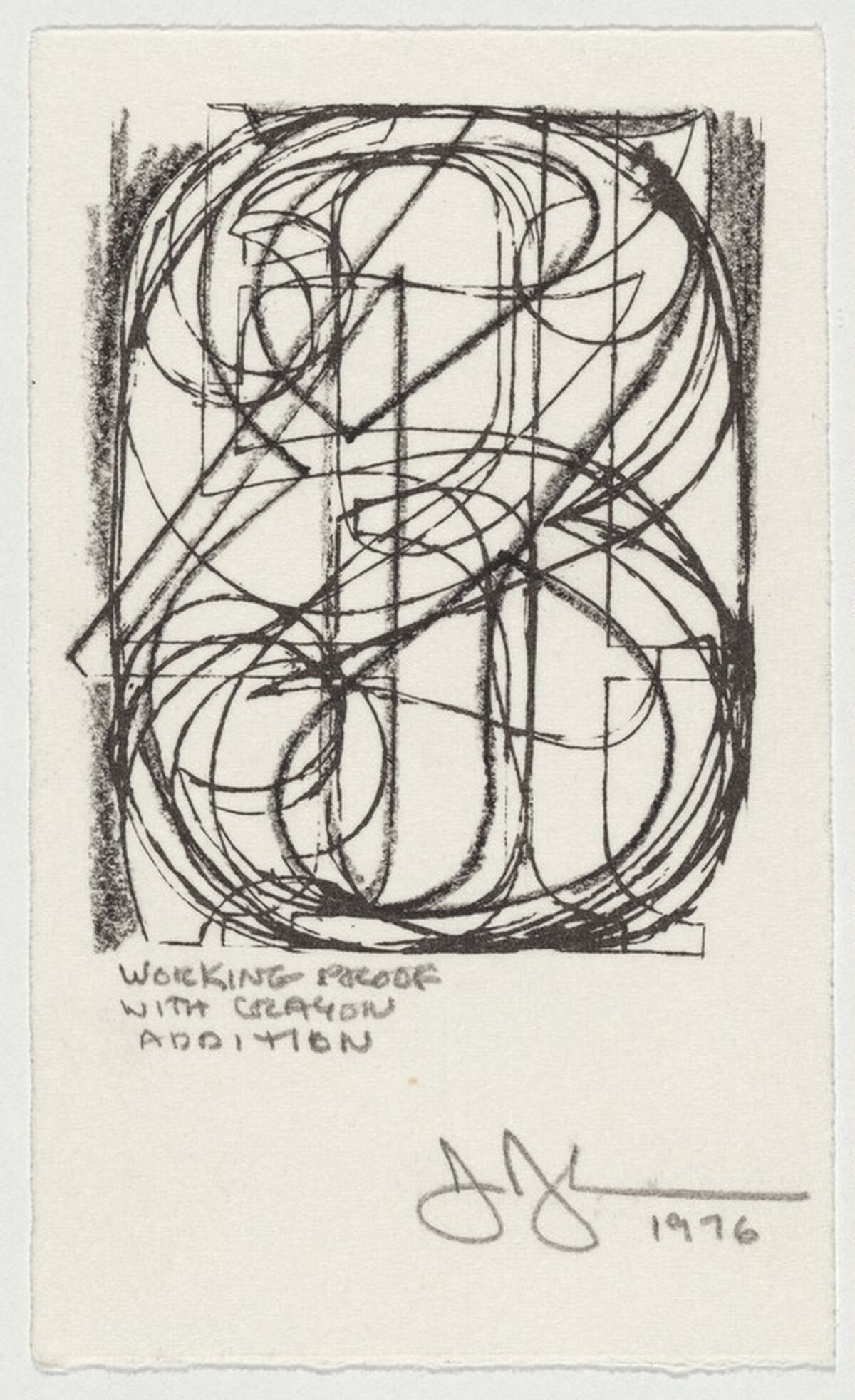 Bookplate for the Friends of the Sarah Lawrence College Library [working proof] by Jasper Johns