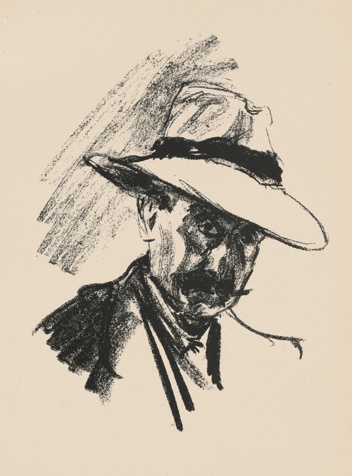 Selbstbildnis (Self-Portrait) from Deutsche Graphiker der Gegenwart (German Printmakers of Our Time) by Max Liebermann