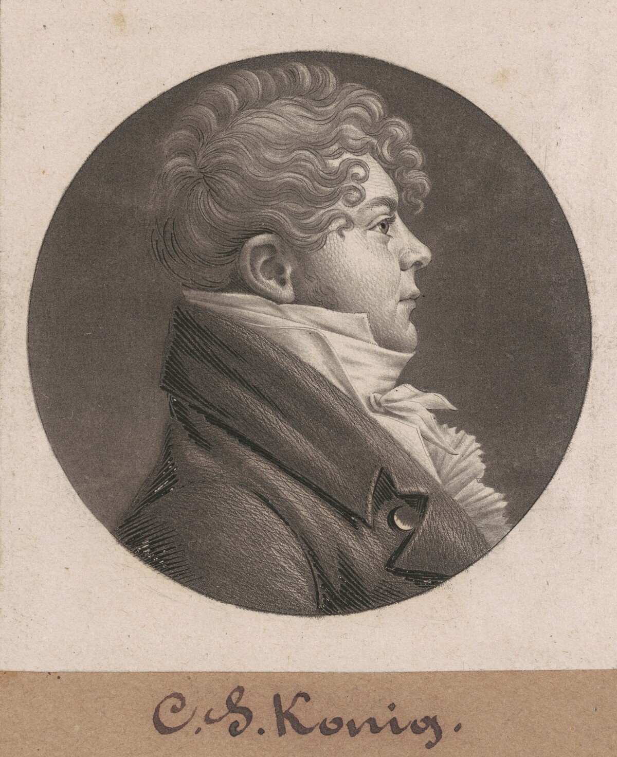 Christian Simon Konig by Charles B. J. Févret de Saint-Mémin
