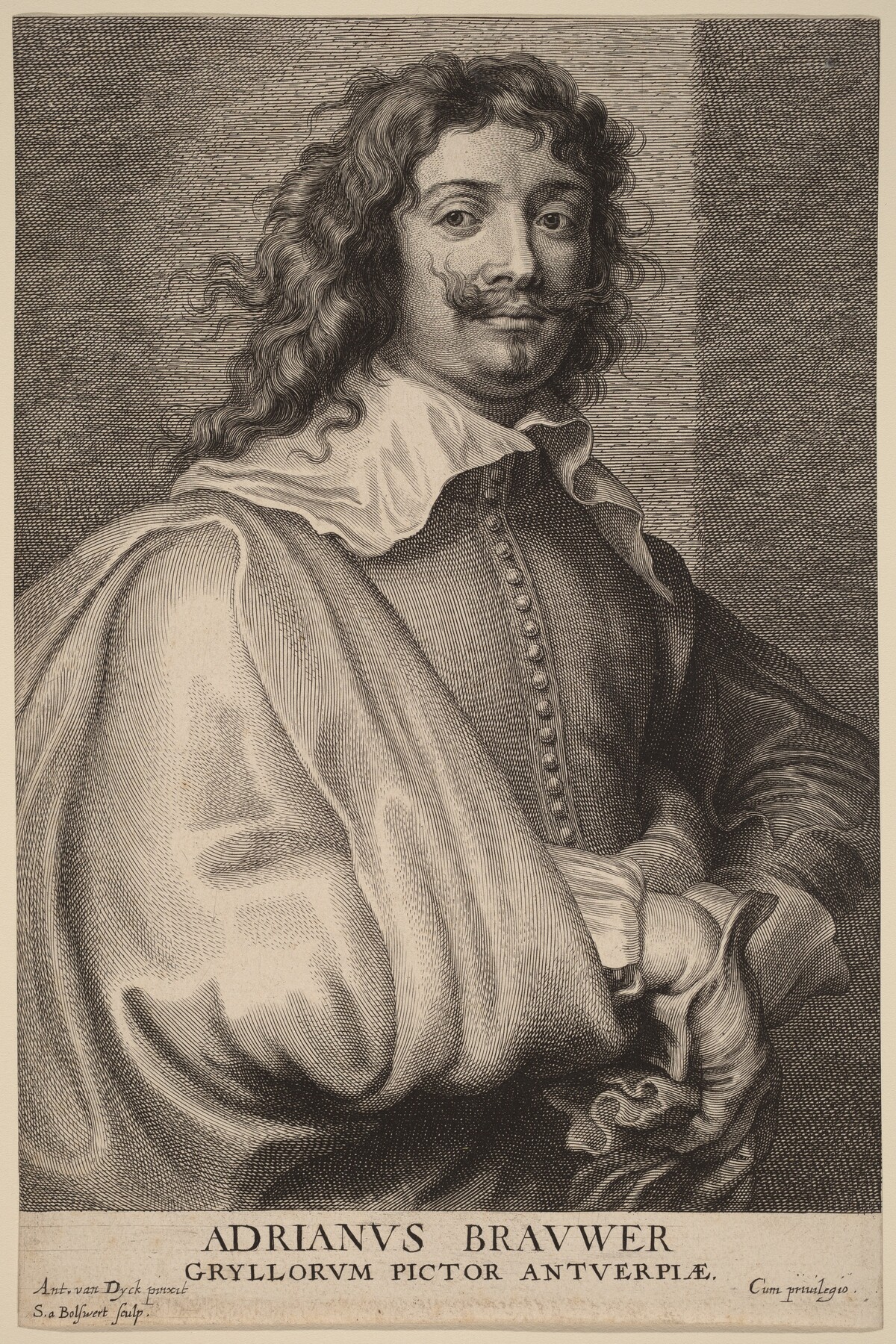 Adriaen Brouwer by Schelte Adams Bolswert after Sir Anthony van Dyck