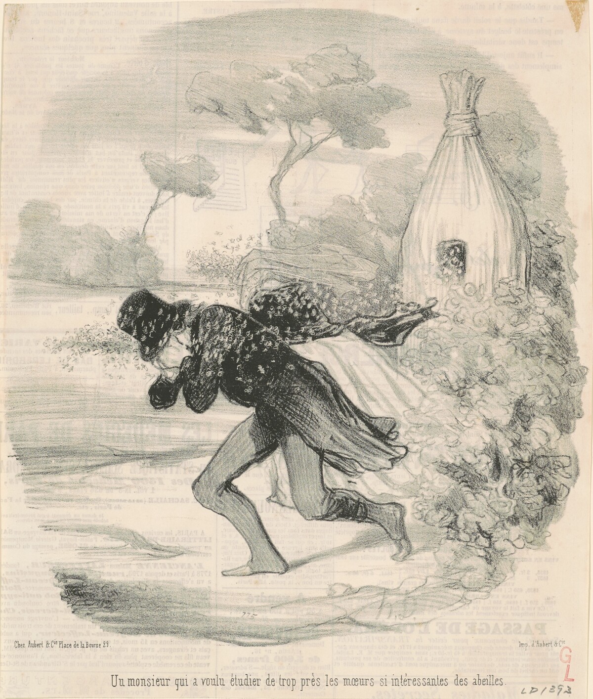 Un monsieur qui voulu étudier ... les moeurs ... des abeilles by Honoré Daumier