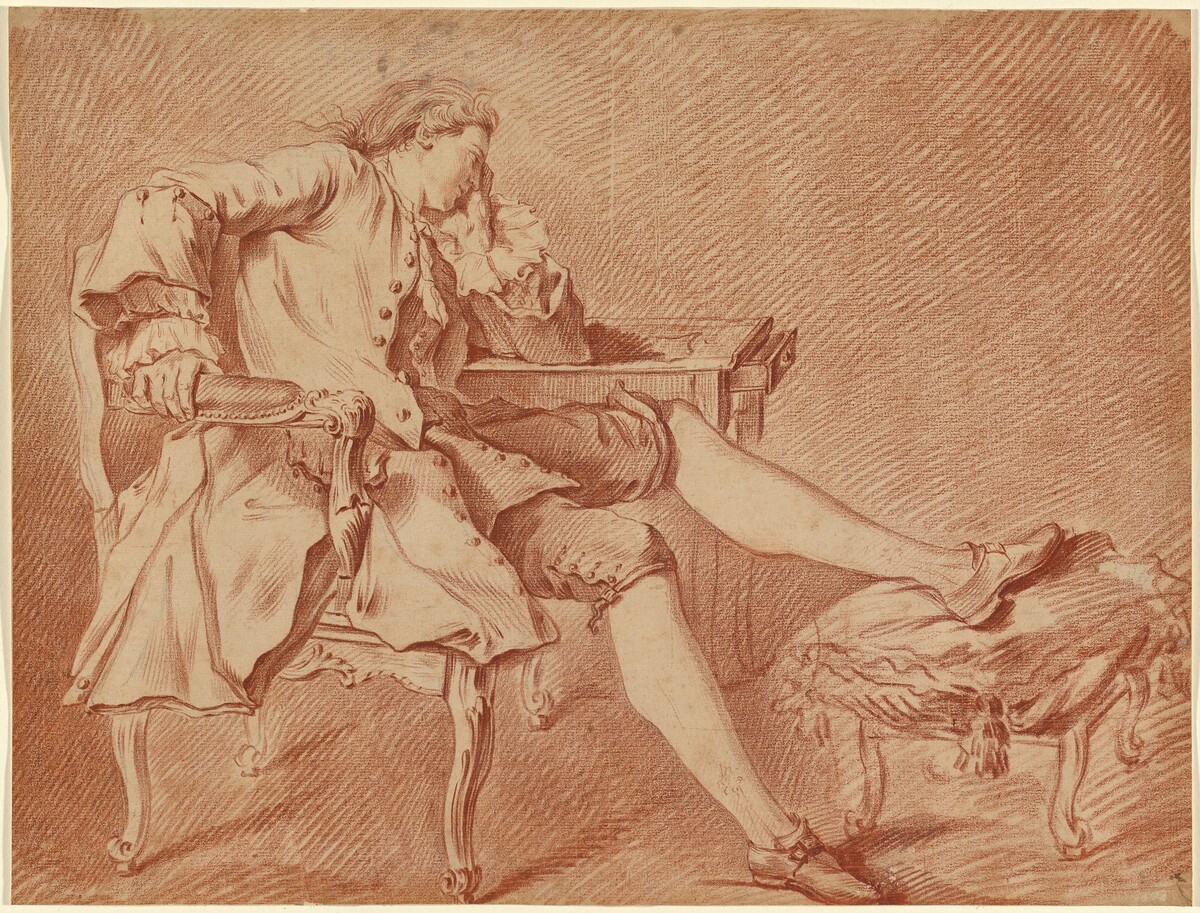 Gentleman Lounging in a Chair by Carle Van Loo