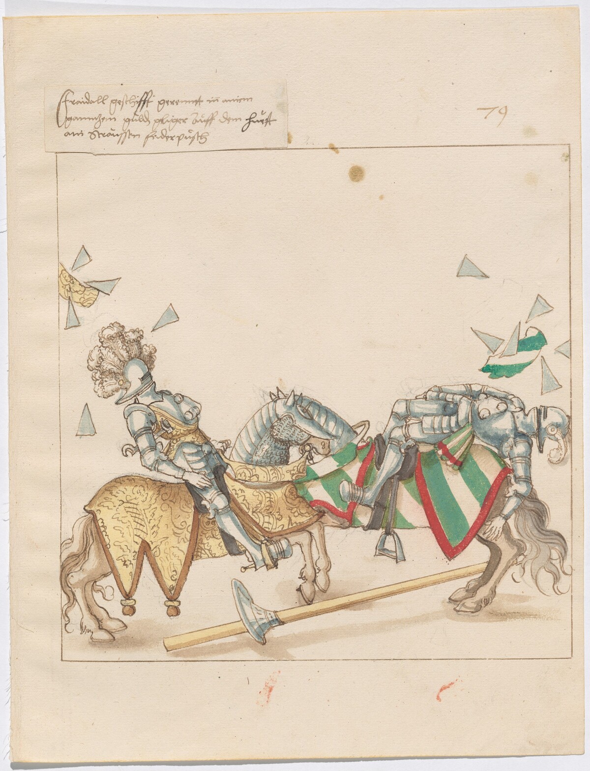 Mock Joust of War with Flying and Exploding Shields by German 16th Century