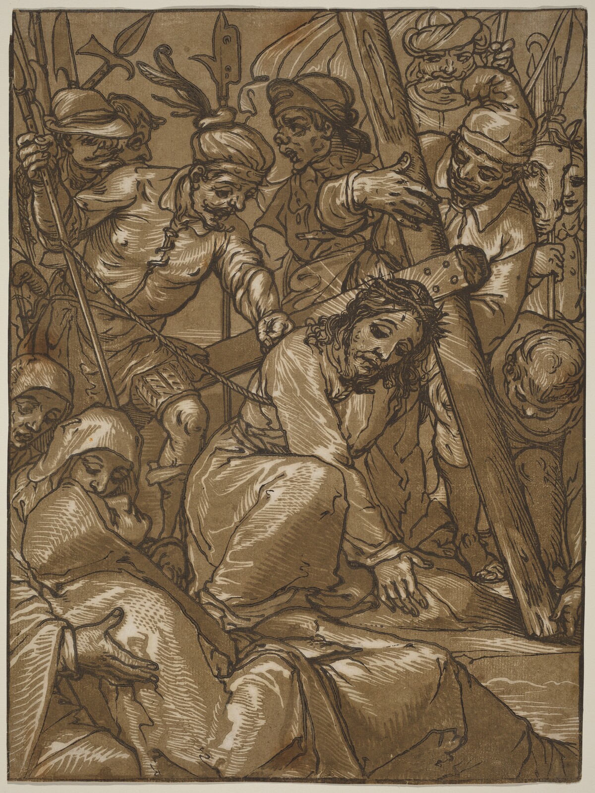 The Bearing of the Cross by Andrea Andreani after Alessandro Casolani
