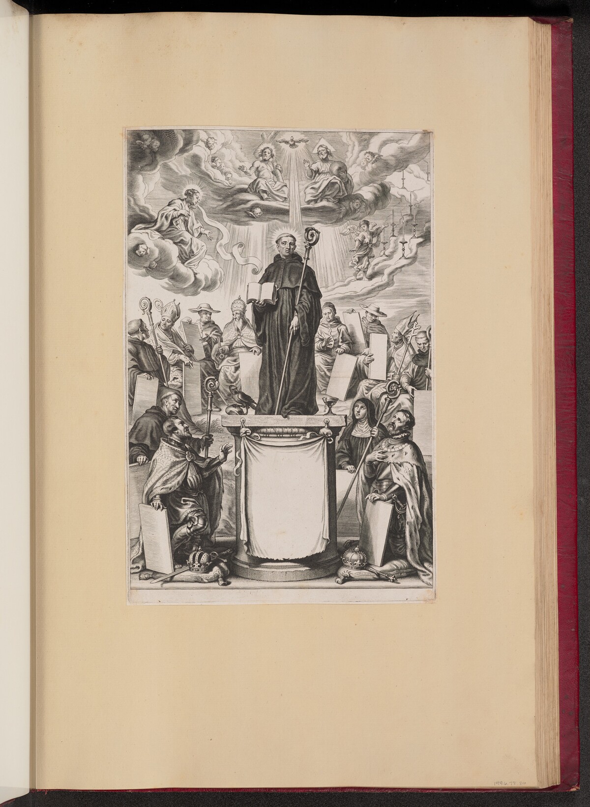 Title Page for Dommo Benedicto Haeftano's S. Benedictvs Illvstratvs by Cornelis Galle I after Sir Peter Paul Rubens