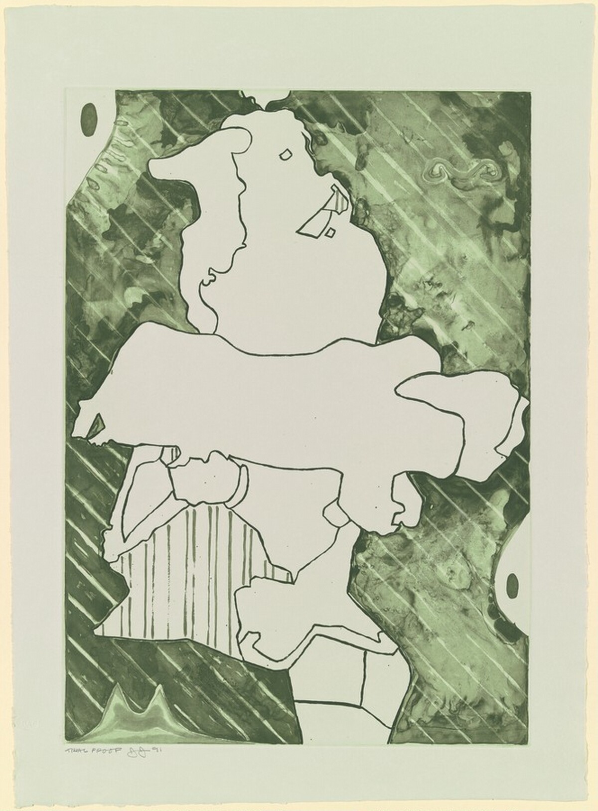 Green Angel [trial proof] by Jasper Johns