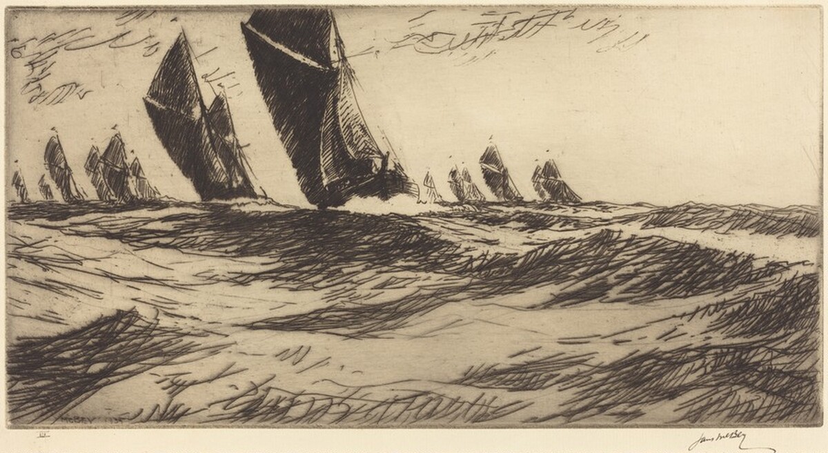 The Thames Barge Race: The "Sarah" Winning by James McBey