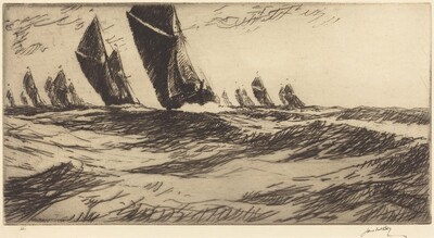 The Thames Barge Race: The "Sarah" Winning