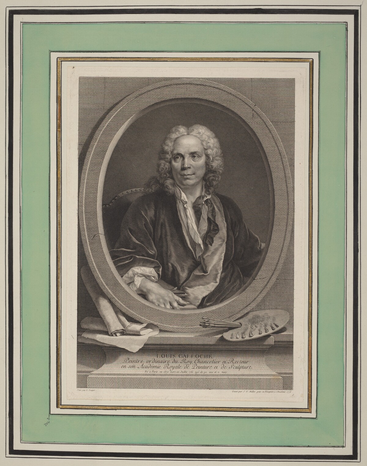 Louis Galloche by Johann Gotthard Müller, after Louis Tocqué