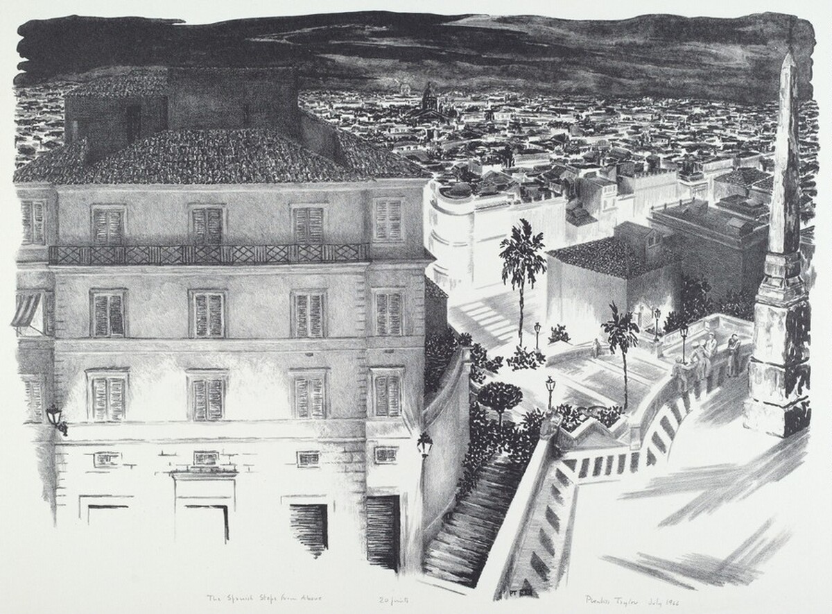 The Spanish Steps from Above by Prentiss Taylor