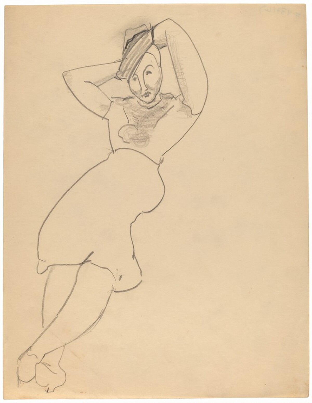 Woman Seated and Reclining Back, Hat Placed at an Angle by Mark Rothko