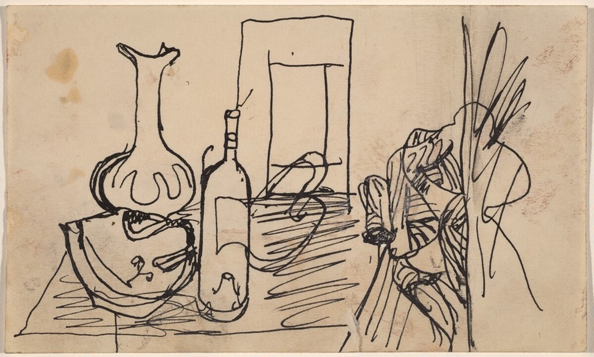 Still Life on Table, Bottle and Vase by Mark Rothko