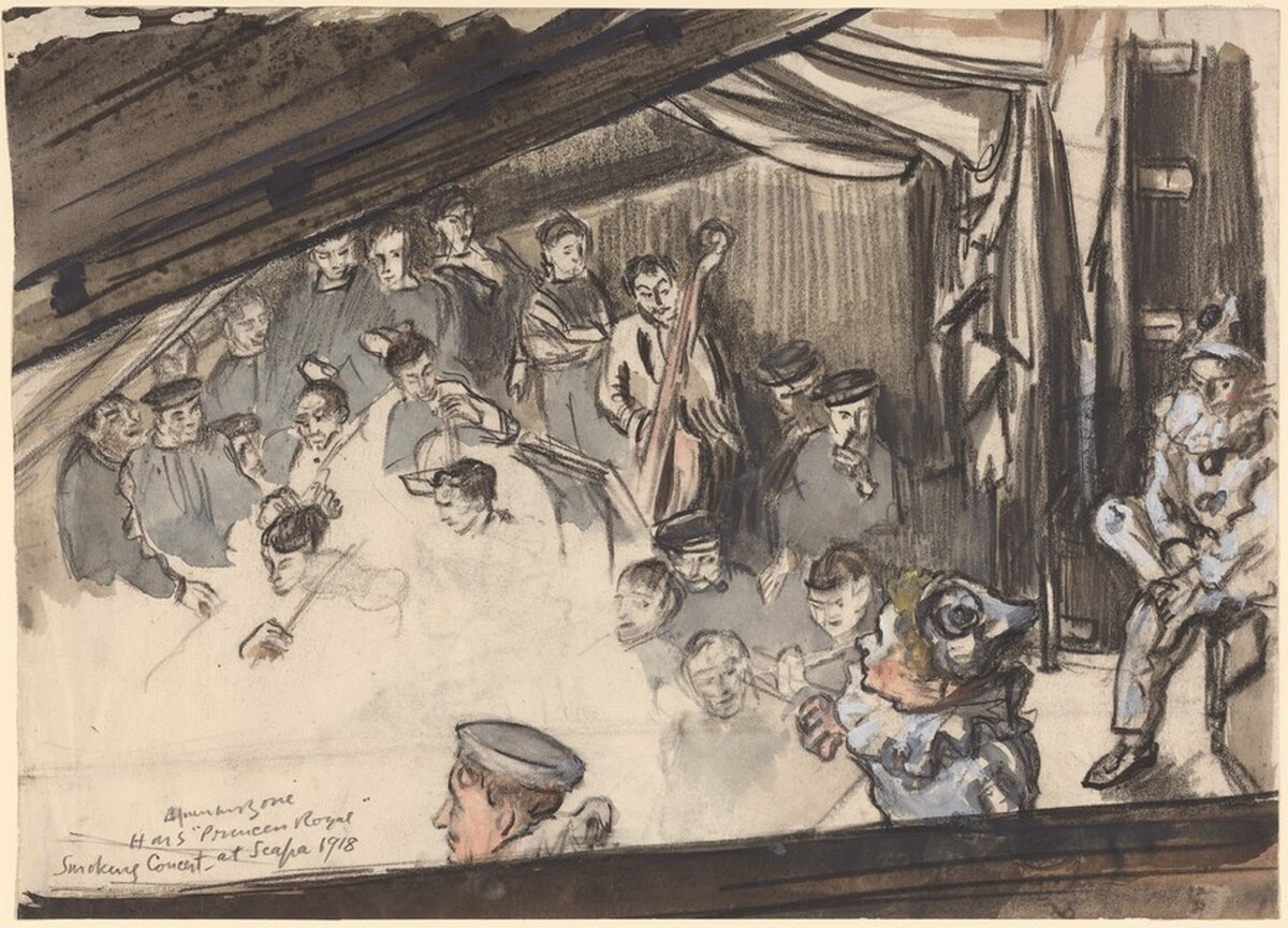H.M.S. Princess Royal at Scapa Flow by Sir Muirhead Bone