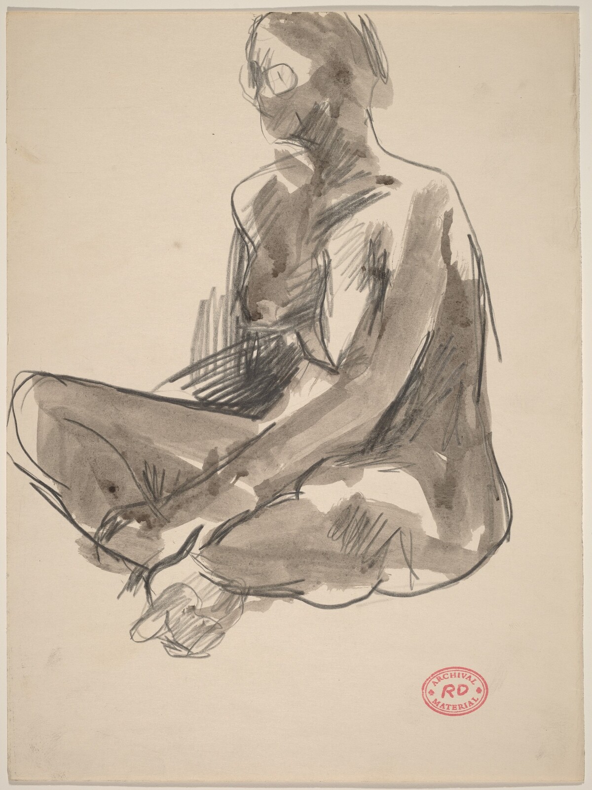 Untitled [seated nude facing left] by Richard Diebenkorn
