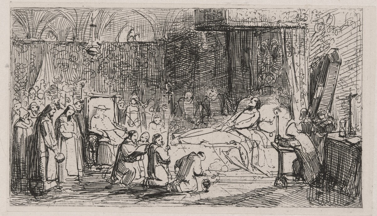 Death of Karl V in the Cloister of Saint Just by Caspar Johann Nepomuk Scheuren