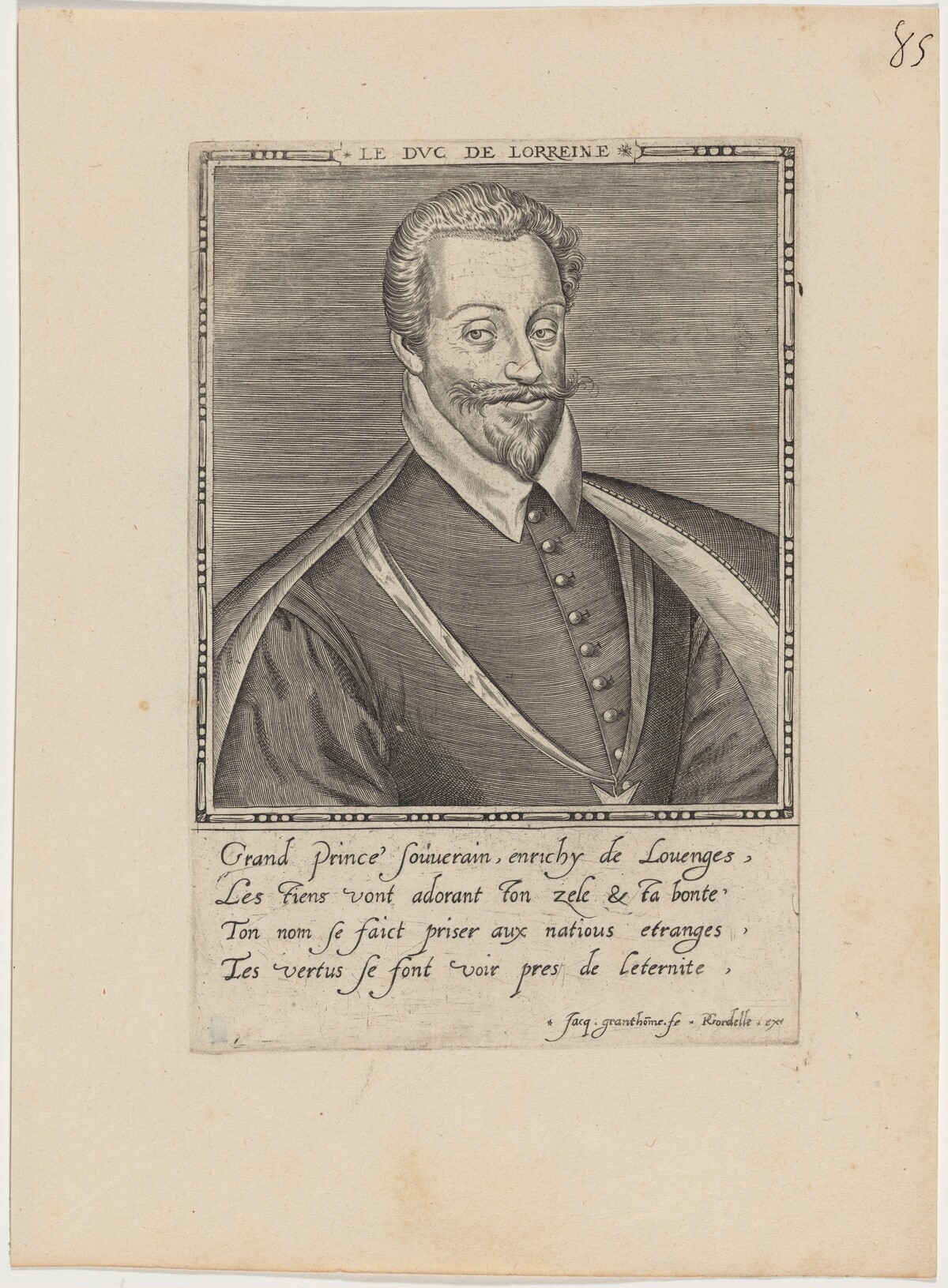 Charles, Duc de Lorraine by Jacques Granthomme after Pierre Gourdelle