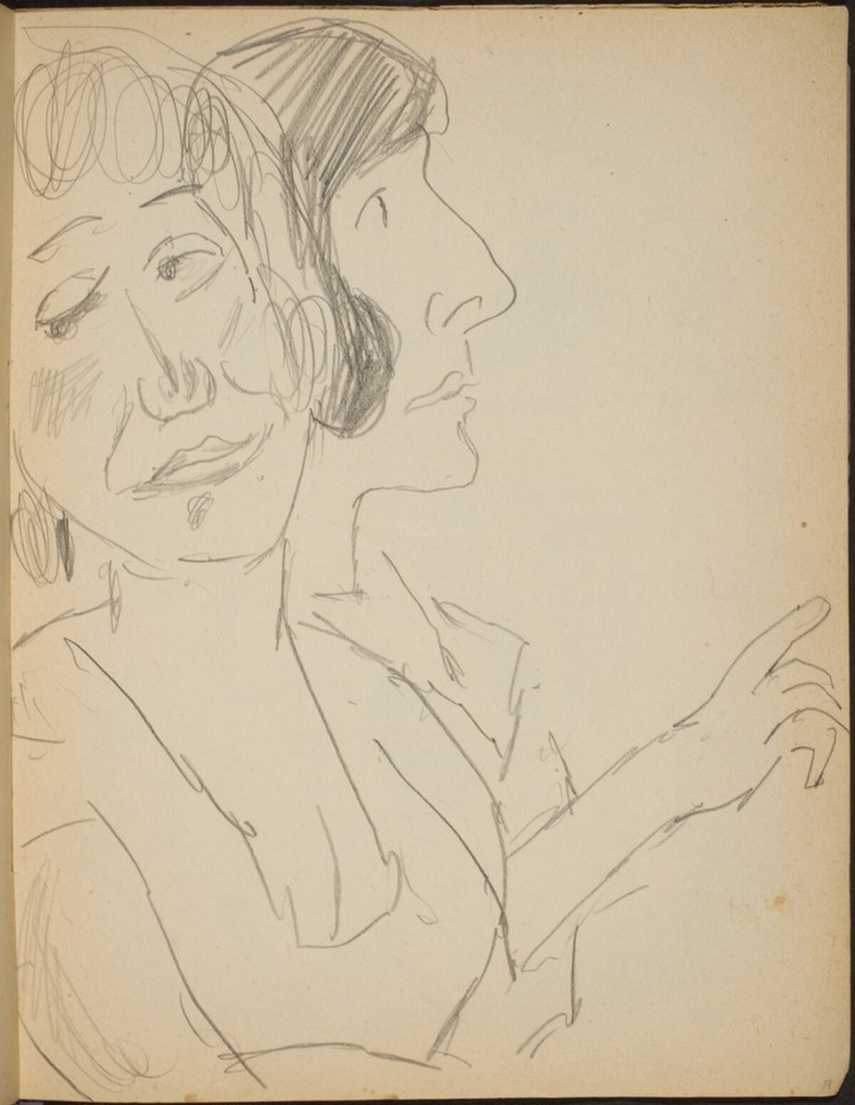 Zwei weibliche Bildnisstudien (Study of Two Ladies in Profile) [p. 17] by Max Beckmann