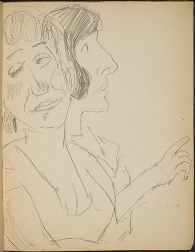 Zwei weibliche Bildnisstudien (Study of Two Ladies in Profile) [p. 17]