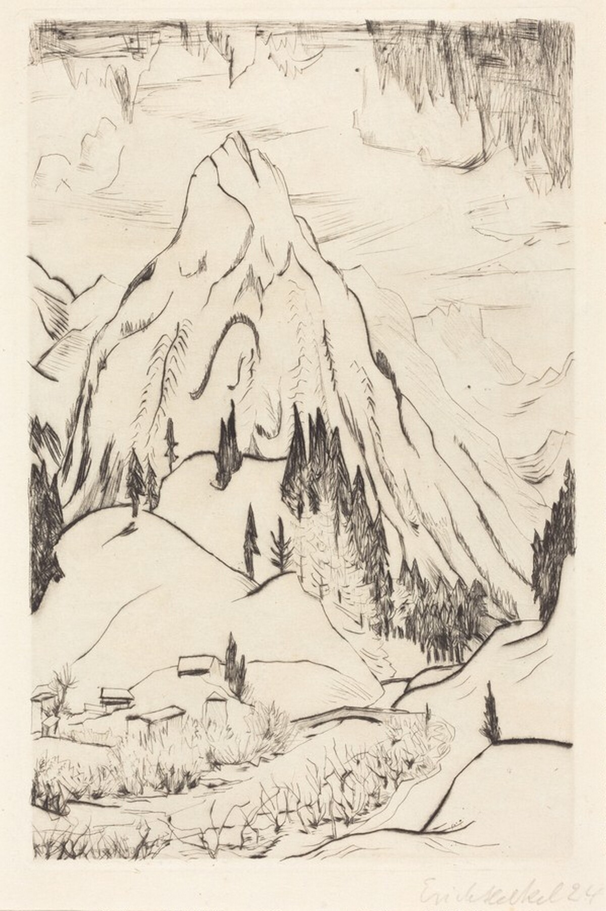 Mountain Landscape by Erich Heckel