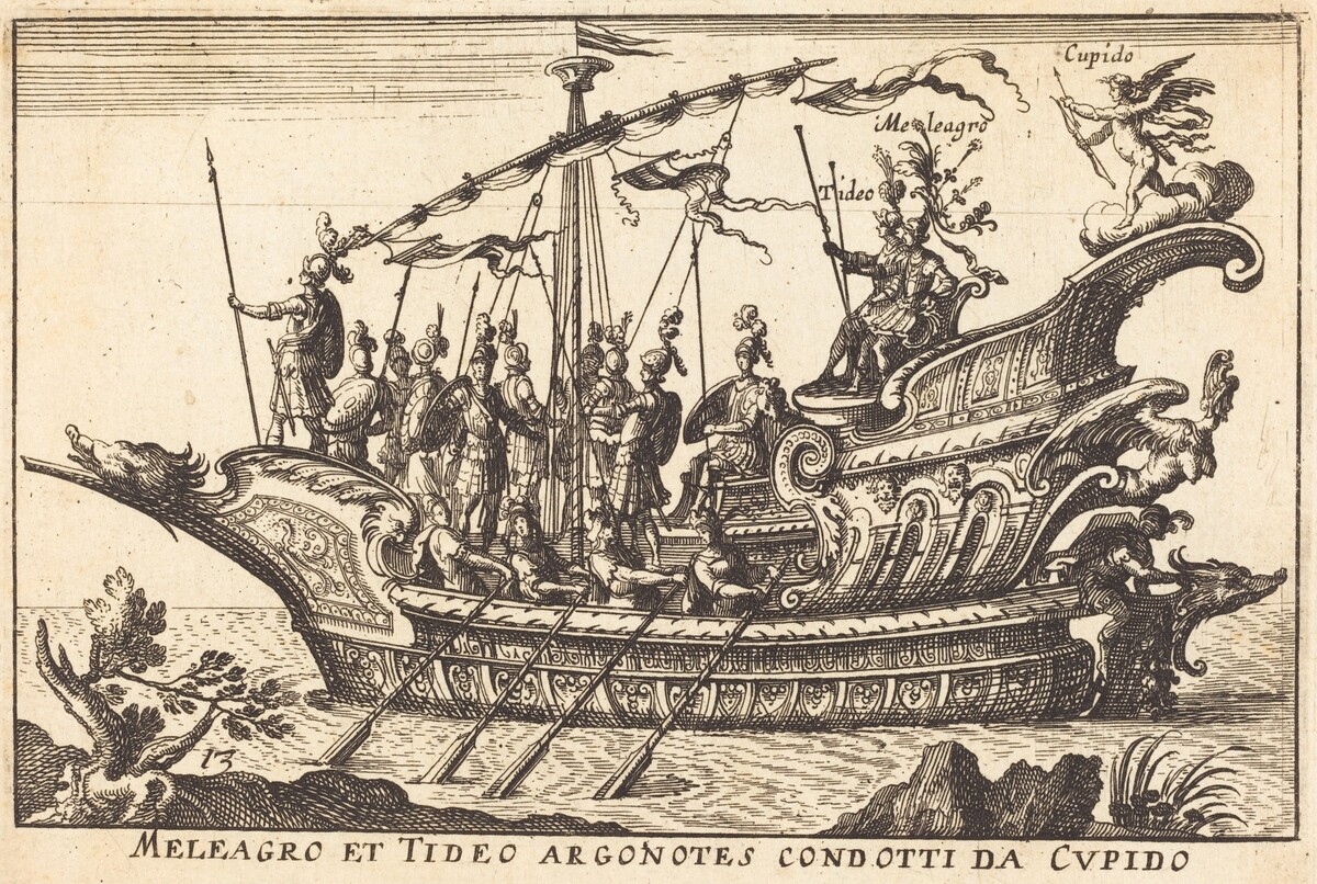 Meleagro et Tideo Argonotes condotti da Cupido by Balthasar Moncornet after Remigio Cantagallina