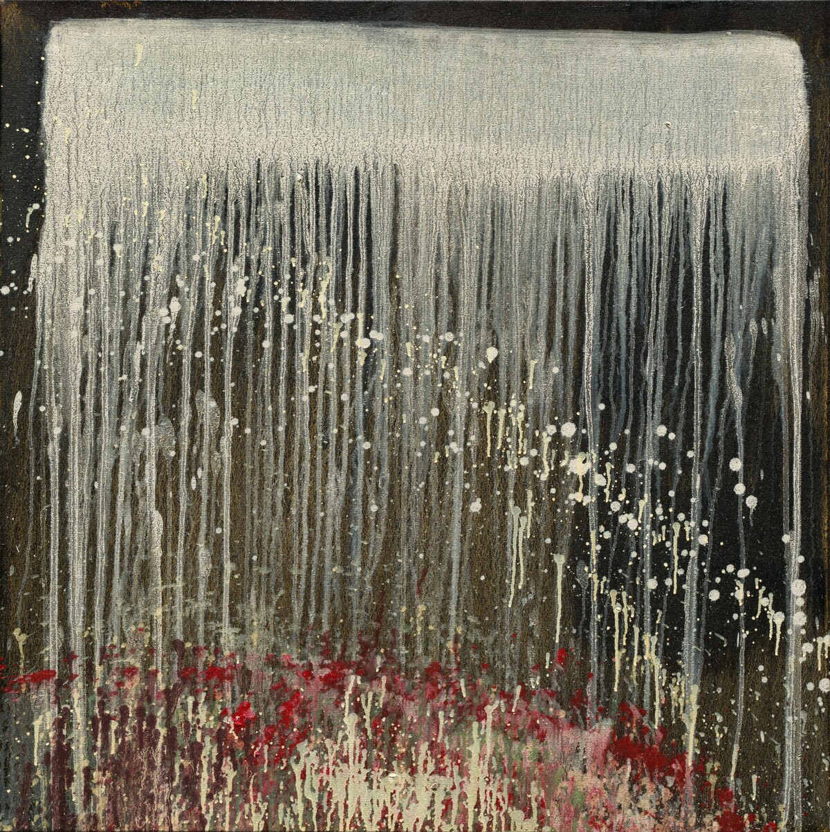 Waterfall with Rose Petals by Pat Steir