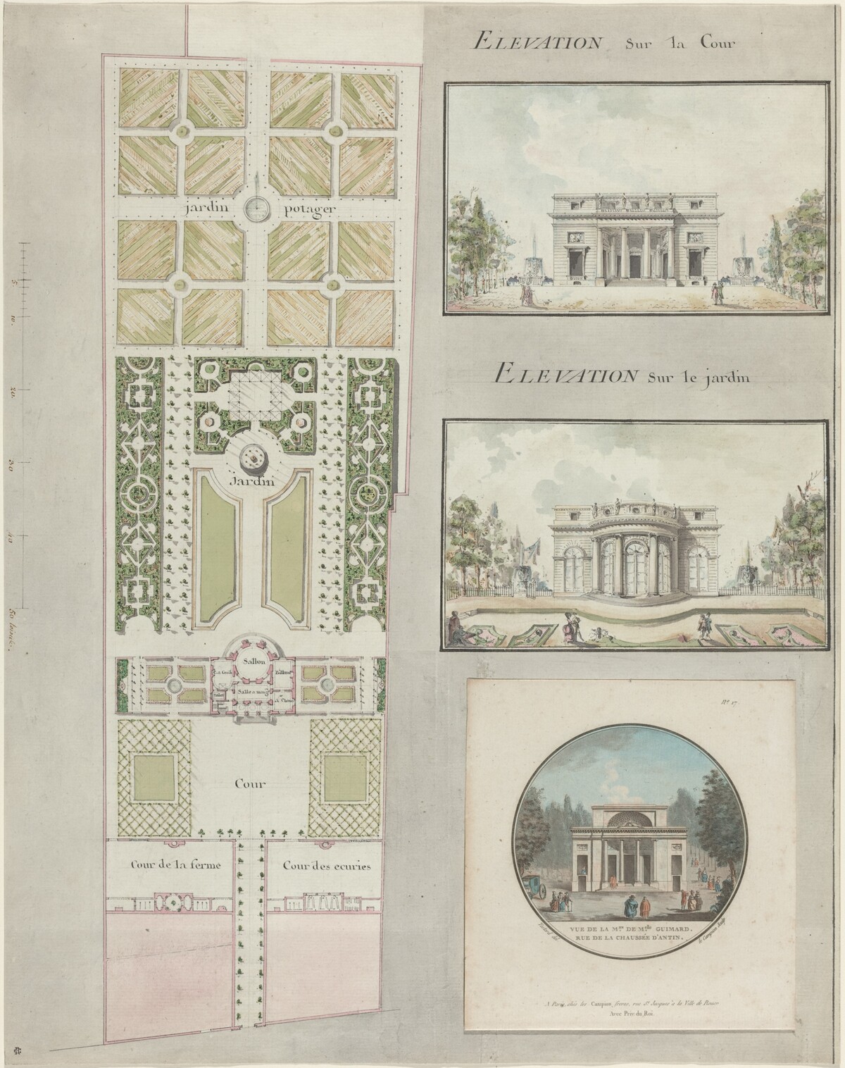 Project for the House and Gardens of Mlle. Guimard by Jean Testard and Charles-Philippe Campion de Tersan