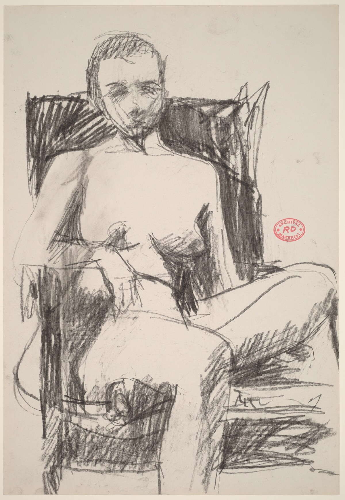 Untitled [female nude in a dark armchair] by Richard Diebenkorn