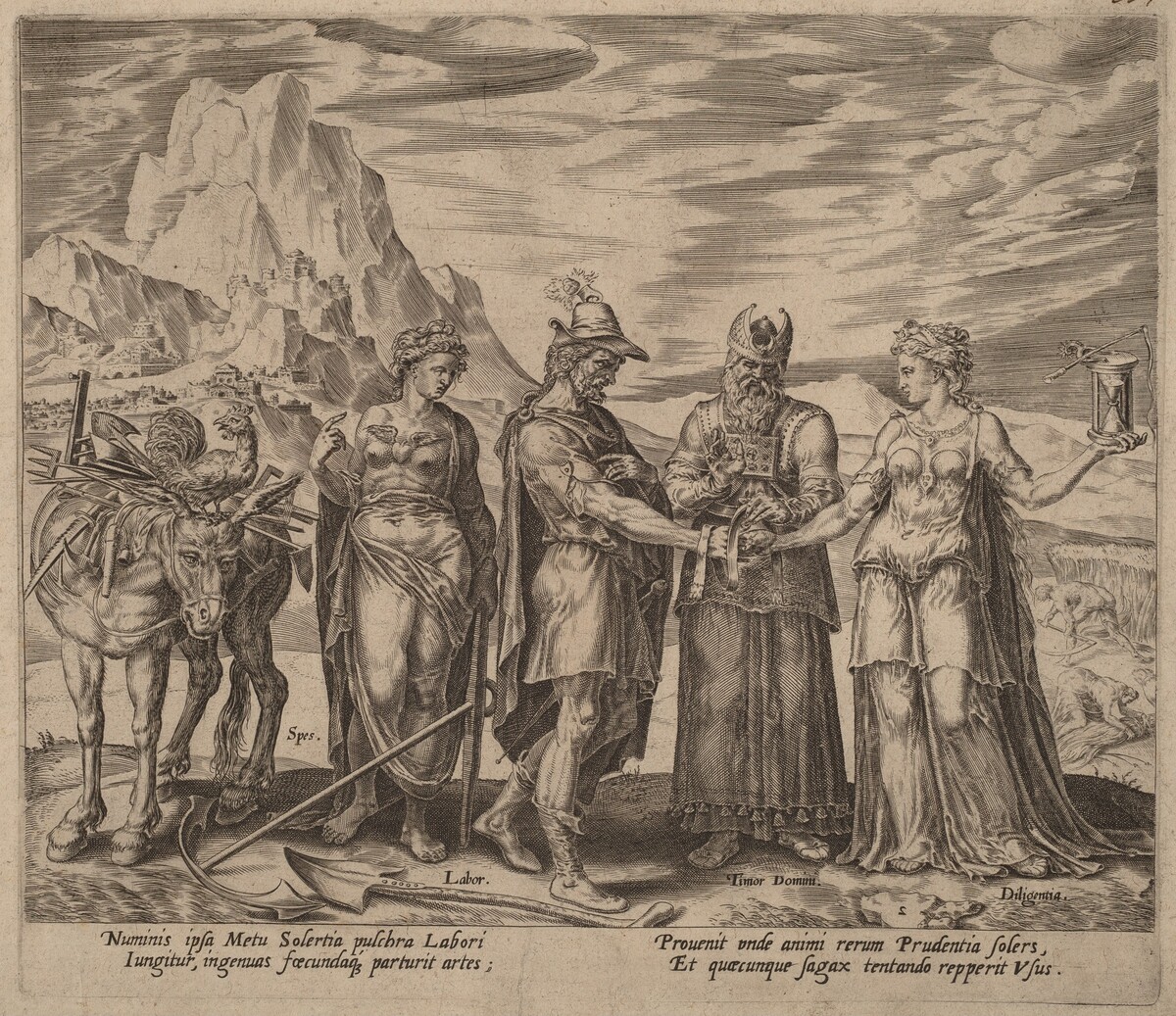 The Marriage of Labor and Diligence by Philip Galle after Maerten van Heemskerck