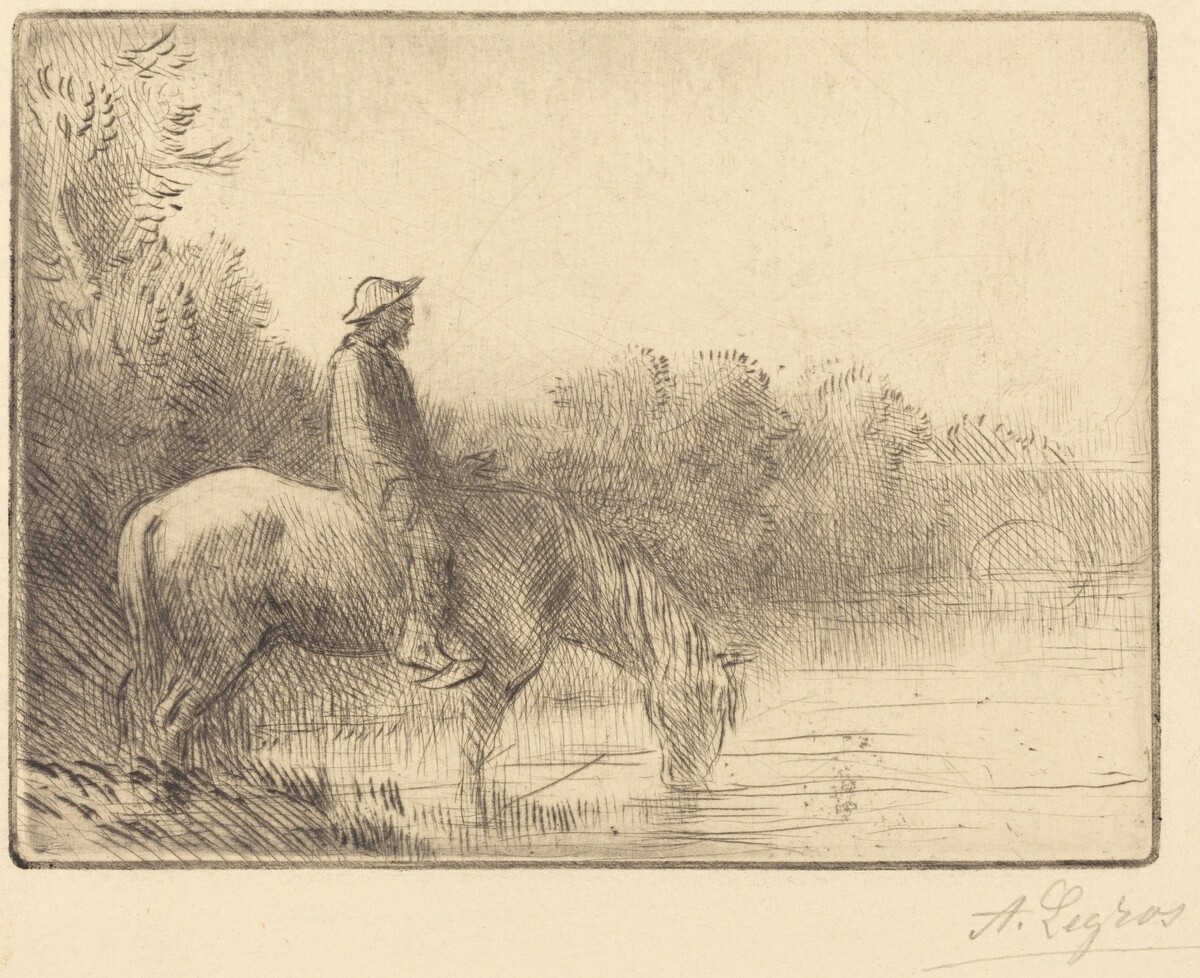 Fording a River (Le gue) by Alphonse Legros