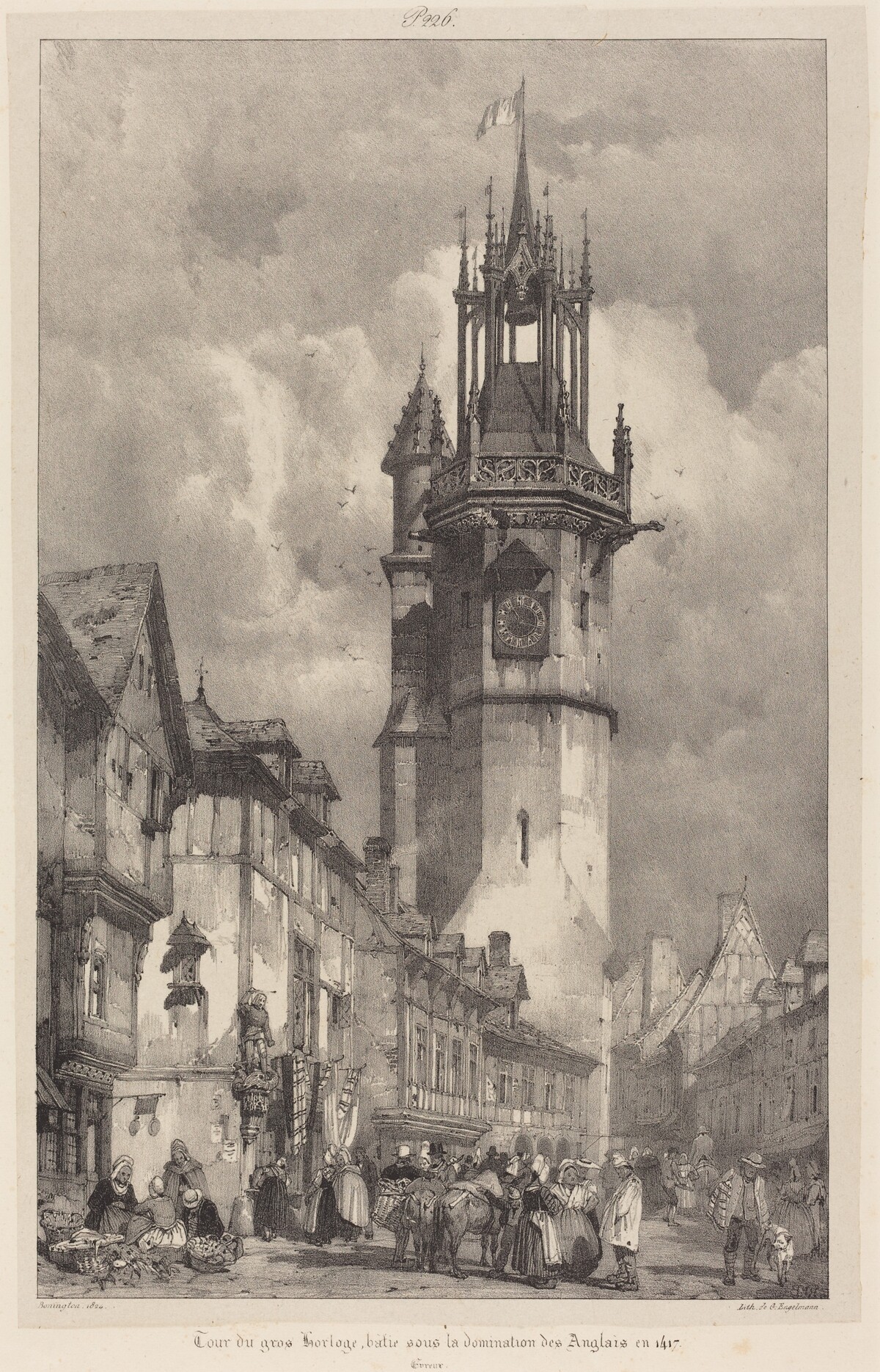 Tour du gros-horloge, Evreux by Richard Parkes Bonington