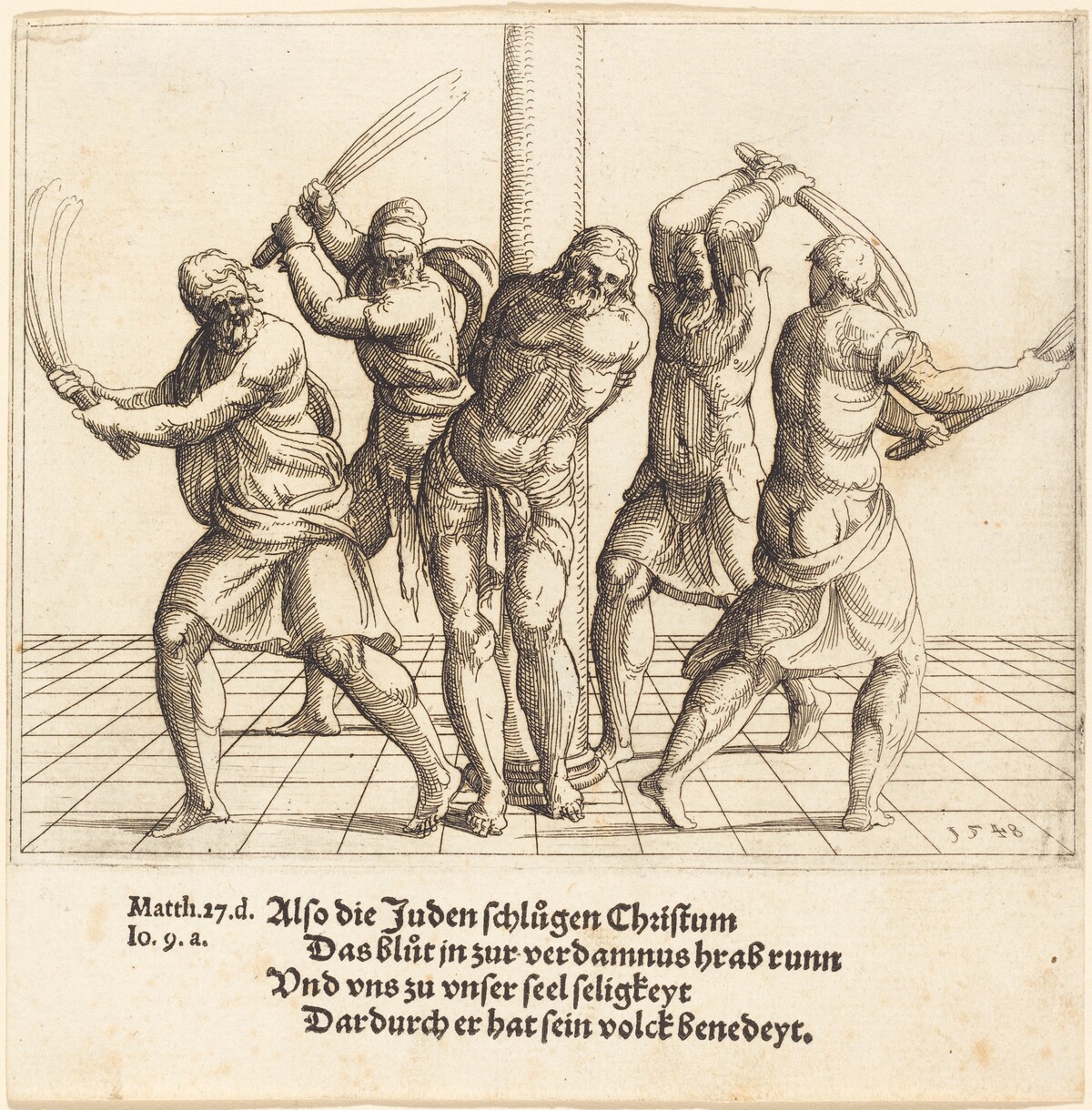 The Flagellation by Augustin Hirschvogel