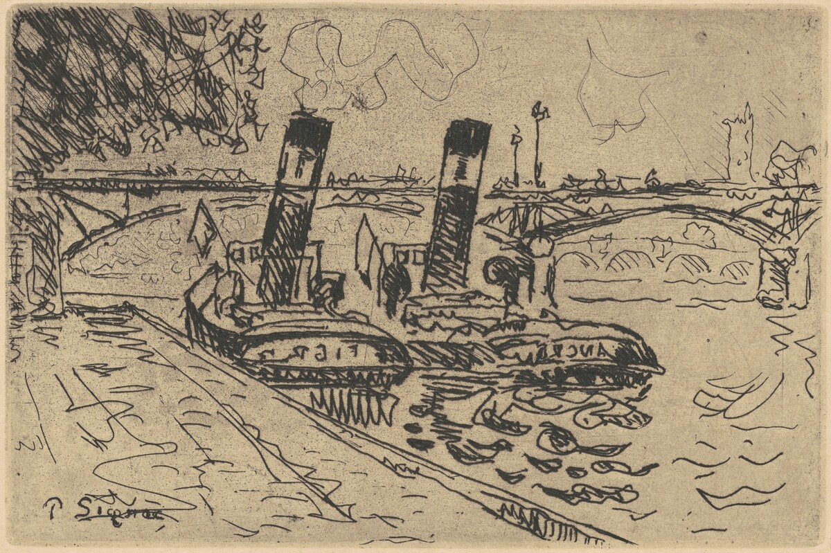 Bateaux sur la Seine by Paul Signac