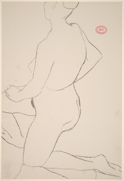 Untitled [kneeling female nude: side view]