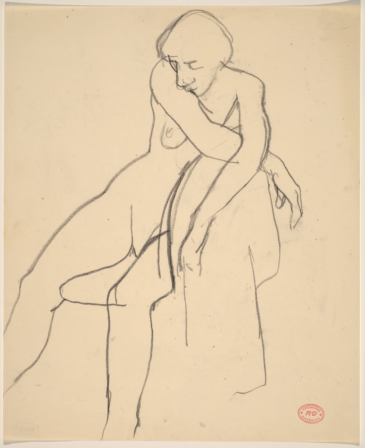 Untitled [female nude with arms crossed on chair back] by Richard Diebenkorn