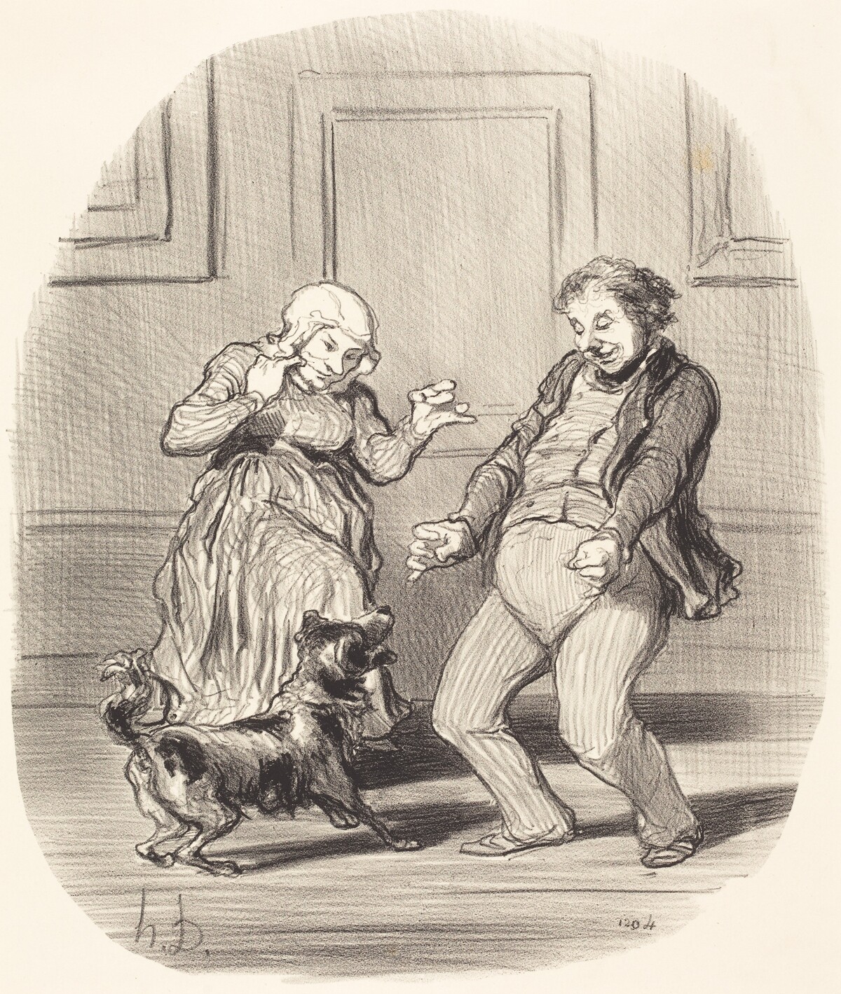 Se réjouissant... de la fin de la Canicule by Honoré Daumier