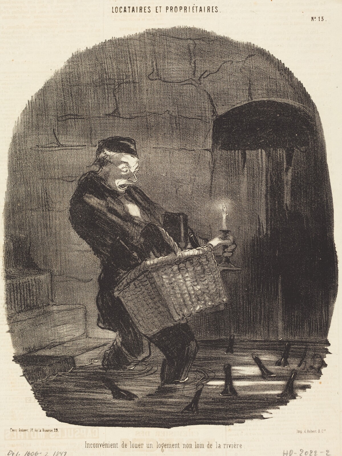 Inconvénient de louer... non loin d'une rivière by Honoré Daumier