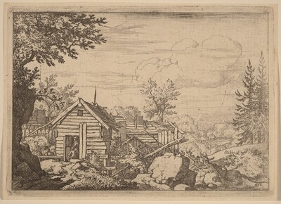 Two Men in the Doorway of a Hut