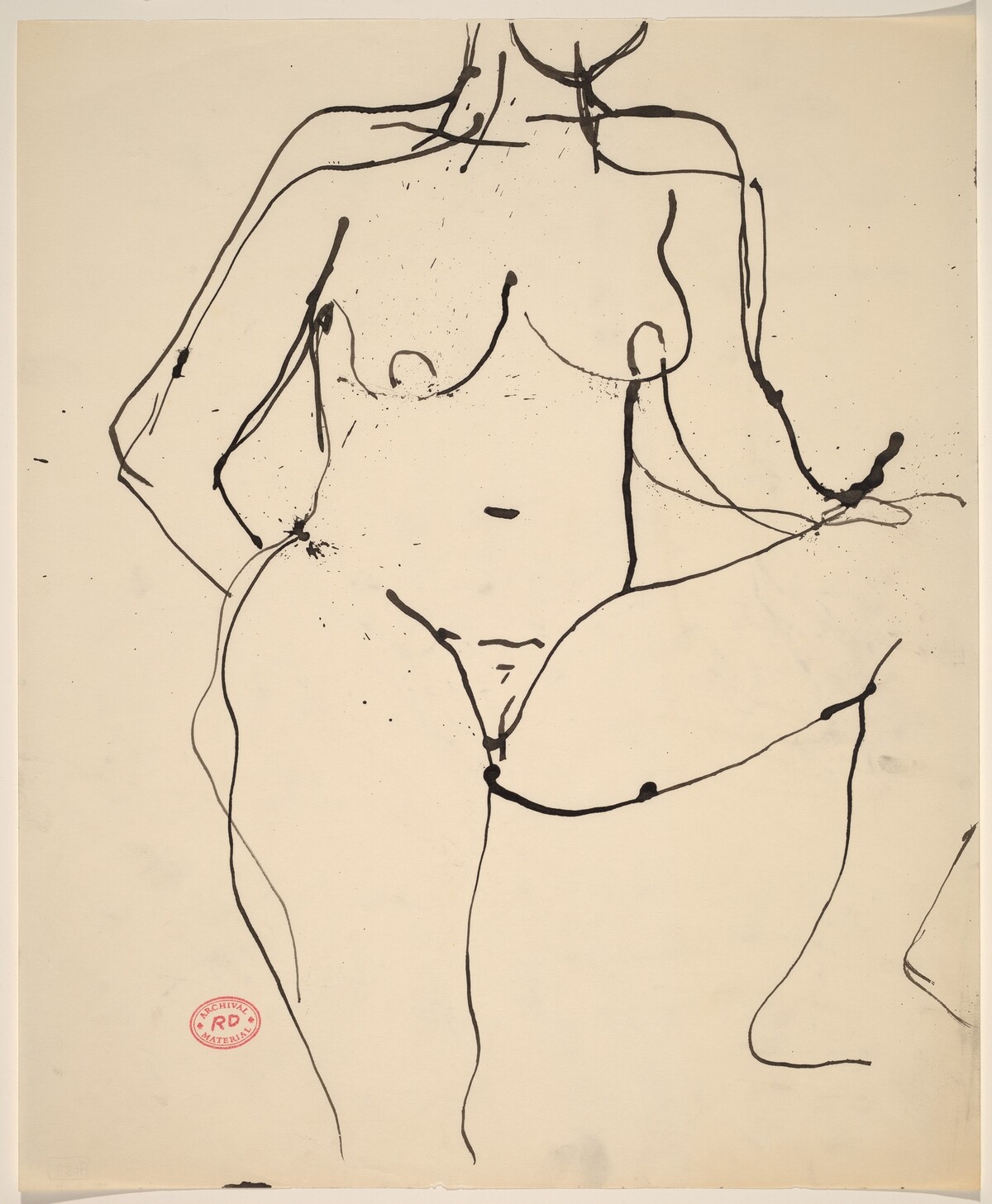 Untitled [standing nude with her left leg elevated] by Richard Diebenkorn