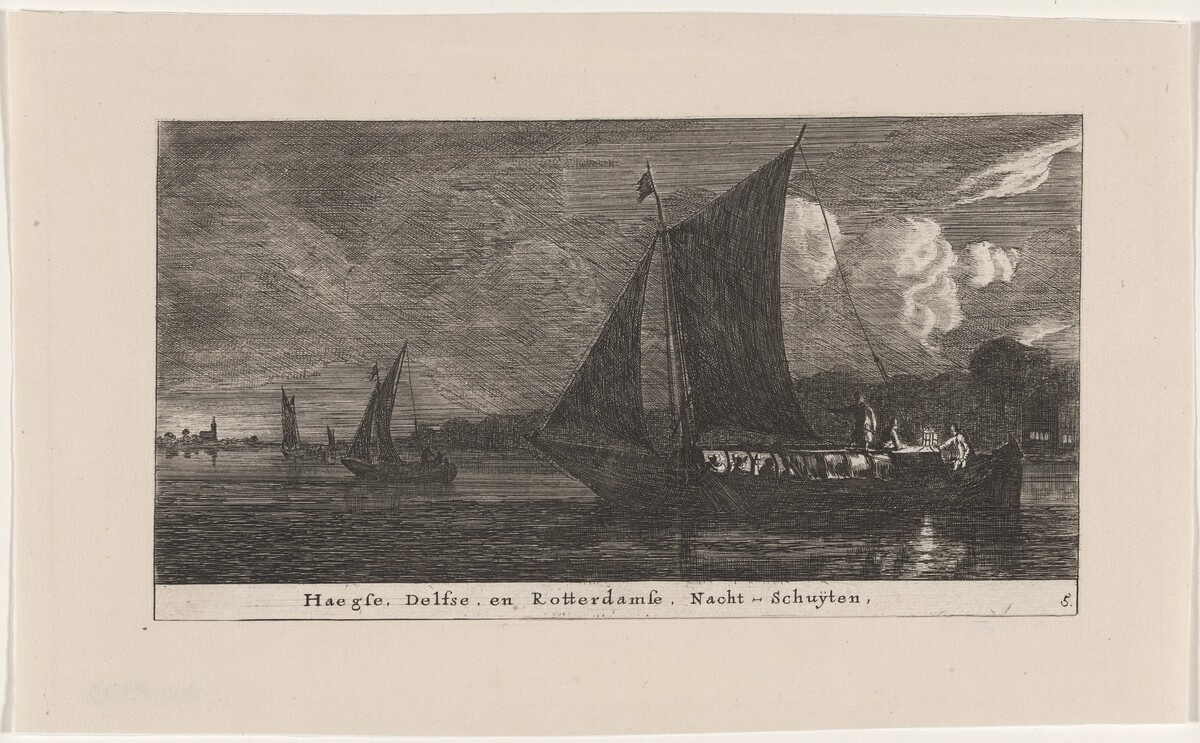 The Night-Boats to The Hague, Delft, and Amsterdam by Reinier Nooms, called Zeeman